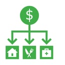 PMB green money chart icon-